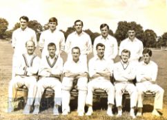 Circa 1965 press photograph of Fulham FC team playing cricket v Putney CC, players noted are Bobby