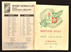 1950 British Lions Rugby Programme etc (2): The 4th & Final Test v NZ at Auckland, July 1950,