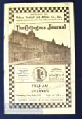 1939/40 Football League (war) Cup competition Fulham v Everton football programme 25 May 1940,