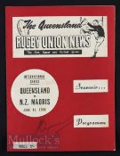 Very Rare 1958 Queensland v New Zealand Maoris Rugby Programme: Large format with good content,