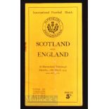 1939 Scotland v England Rugby Programme: From the last clash pre-WW2, and featuring six who were