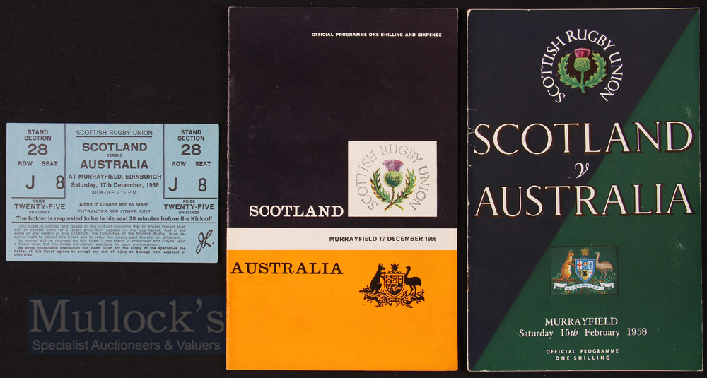 Scotland v Australia Rugby Programmes & Ticket (3): Magazine style issues for the Murrayfield