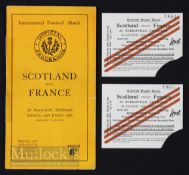 1948 Scotland v France Rugby Programme/Tickets (3): The game v France and in their first official
