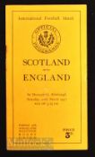1937 Scotland v England Rugby Programme: Usual Murrayfield issue in quite good condition with