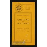 1922 Rare Scotland v Ireland Rugby Programme: Nearly a century old, Scotland’s second hosting of the