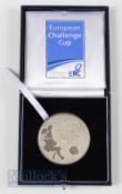 Rare Bath European Rugby Challenge Cup 2007 Runners’ Up Medal: Bath fans - blue velvet plush boxed