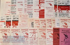Selection of Ramsgate Athletic home match football programmes to include 1948/49 Folkestone 1949/