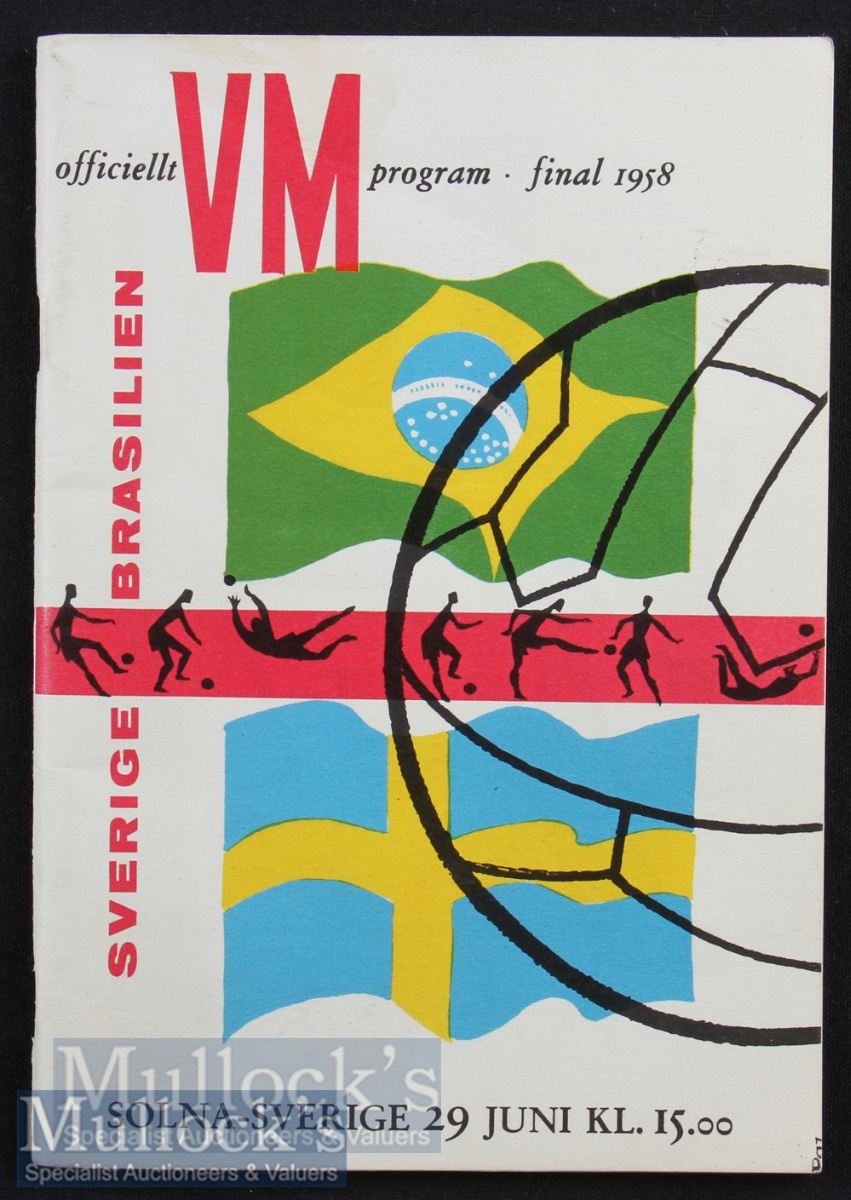 1958 World Cup Final Programme Brazil v Sweden good overall condition