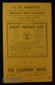 1934/35 Barnet v Lowestoft Town FA Amateur Cup football programme 12 January, 4 pager, good.