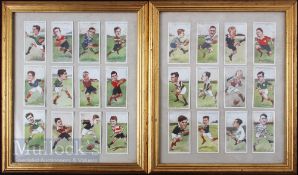 1926 Rugby Cigarette Card Set in Frames (2): 24 rugby issues from the well-known and attractive