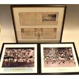 Trio of Welsh Interest Framed Photos/Displays (3): Two unglazed, mounted and labelled action shots