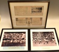 Trio of Welsh Interest Framed Photos/Displays (3): Two unglazed, mounted and labelled action shots
