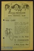 1935/36 Rhyl v Bangor City football programme 11 April 1936 Birmingham League. Neat punch holes,