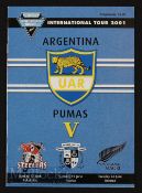 Autographs, 2001 Argentina Rugby Team etc in NZ (28): On the match programme for their touring NZ