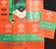 1955-1979 Wales & Ireland Rugby Programmes (7): From 55, 57, 61, 63, 65 (Triple Crown), 66 (a) and