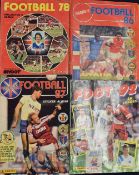 4x Panini Football Sticker Albums featuring Football 78 (tears at spine) incomplete, France 92