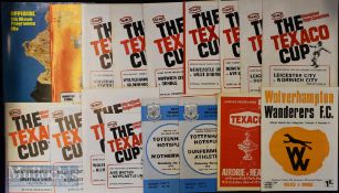 Early 1970s Texaco Cup match programmes to include 1970 Spurs v Motherwell, v Dunfermline, Wolves