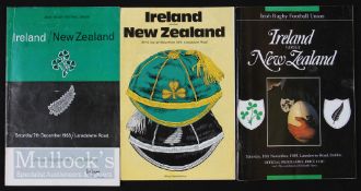 Ireland v New Zealand Rugby Programmes (3): Dublin issues v the All Blacks in 1963, 1978 & 1989. A
