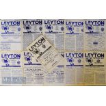 Selection of Leyton FC home match programmes 1946/47 Wealdstone, 1948/49 Bromley, 1949/50