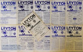 Selection of Leyton FC home match programmes 1946/47 Wealdstone, 1948/49 Bromley, 1949/50