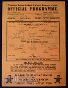 1943/44 Football League South Tottenham Hotspur v Fulham Xmas Day; fold, tear approx. 2” to fold,