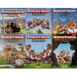 French Asterix-Style Rugbymen Cartoon Books (6): In mint condition, the five editions of these