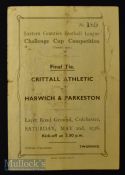 1935/36 Eastern Counties Cup Final football programme (at Colchester) Crittall Athletic v