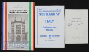 Special Italy v France etc Rugby Bundle (3): Scarce Italy- France 1964 programme (RW Gilliland,