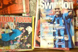Box of Various Swindon Town Football Programmes mainly modern issues, features homes and aways, plus