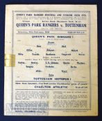 1944/45 Football League Cup (South) Queens Park Rangers v Tottenham Hotspur match programme 24