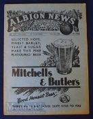 1938/39 West Bromwich Albion reserves v Derby County Central League match programme 4 March. Good.