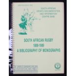 South African Rugby 1889-1989, Bibliography of Monographs: Spiral Bound Laminated lists of rugby