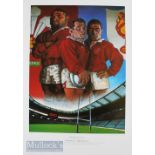 Welsh Rugby Victory in France 1999 Coloured Caricature Print: Fine large (23.5” x 16.5” inc