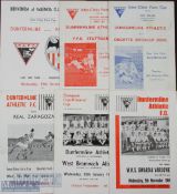Dunfermline Athletic home match programmes in Europe 1962/63 Valencia, 1964/65 Stuttgart, Orgyte,