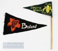 Rare 1963 Rugby Fans’ Felt Pennants for hosts South Africa and for Boland from the Wallabies Tour