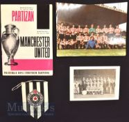 1965/66 European Cup semi-final match programme Partizan Belgrade v Manchester Utd (teams left