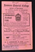 1934/35 East Anglian Cup match programme Chelmsford v Harwich & Parkeston 19 January 1935. Light