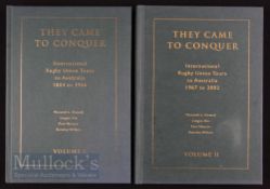 Rugby Books, 2 Vols ‘They Came To Conquer’: Seldom seen, pair of fine large green (and gold-