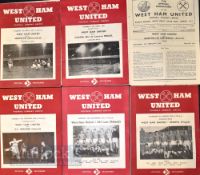 West Ham United fr football match programmes to include 1953/54 Servette (creased), Rio de Janeiro