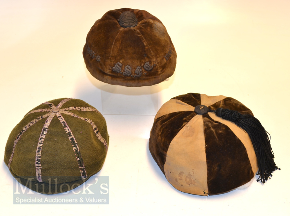 3x early 1900s Schools Honours Rugby Caps – to incl 1905-07 Sedbergh School Honours Rugby Cap with