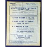 1938/39 FAC Walthamstow Avenue v Tunbridge Wells Rangers match programme 26 November, team