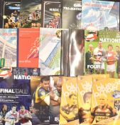 Selection of Rugby League Big Match Programmes including some team sheets and menus etc, largely