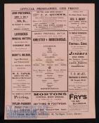 1907-08 Chester v Birkenhead Original Programme pre-football league match for Chester in the now