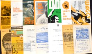 Selection of Wolverhampton Wanderers benefit match home football programmes to include 1961/62