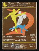 1971 South Africa v France Rugby Programme: From the Bloemfontein test clash on the French tour to
