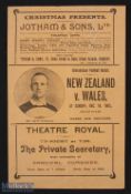1905 Pirate edition Wales v N Zealand Programme, 1981 Reprint: The buff reprint from an original
