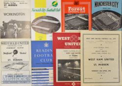 Selection of St. Mirren away football match programmes 1952/53 West Ham Utd, 1953/54 West Ham Utd,