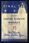 1935 FA Cup final match programme Sheffield Wednesday v West Bromwich Albion 27 April 1935 at