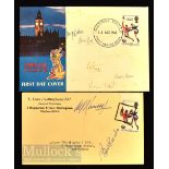 1966 World Cup Signed First Day Cover featuring Moore (feint), Ramsey, Banks, Hurst, Ball, Stiles,