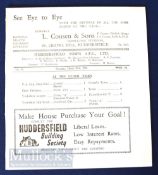 1935/36 Huddersfield Town v West Bromwich Albion Div 1 football programme 28 March 1936, no covers